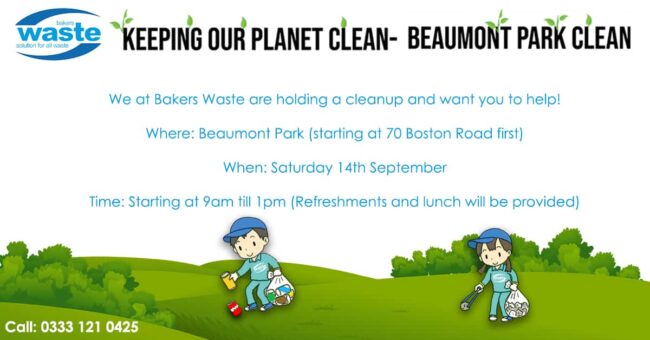litter pick- facebook and linked in keeping our planet clean, beaumont park clean graphic