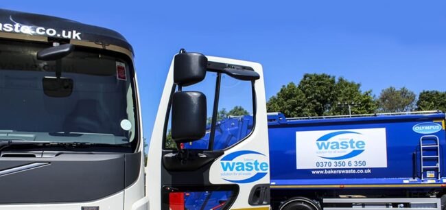 Back In Business Waste two bakers waste trucks
